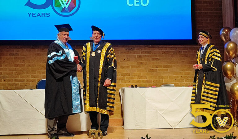Warnborough Business Manager, Paul Evans, receives his MBA