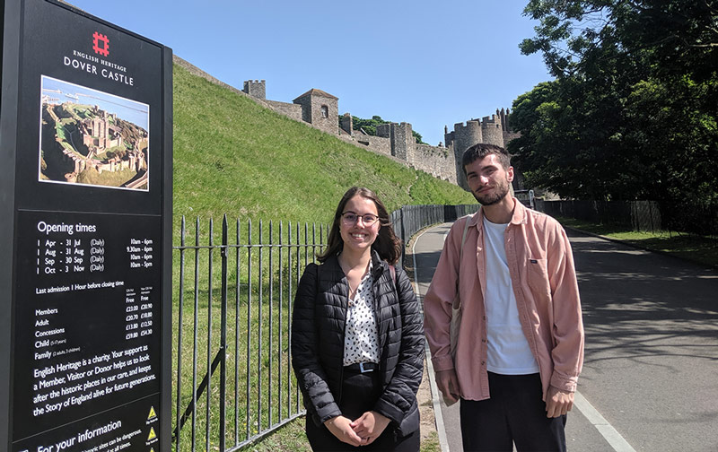 The two interns visited Dover Castle