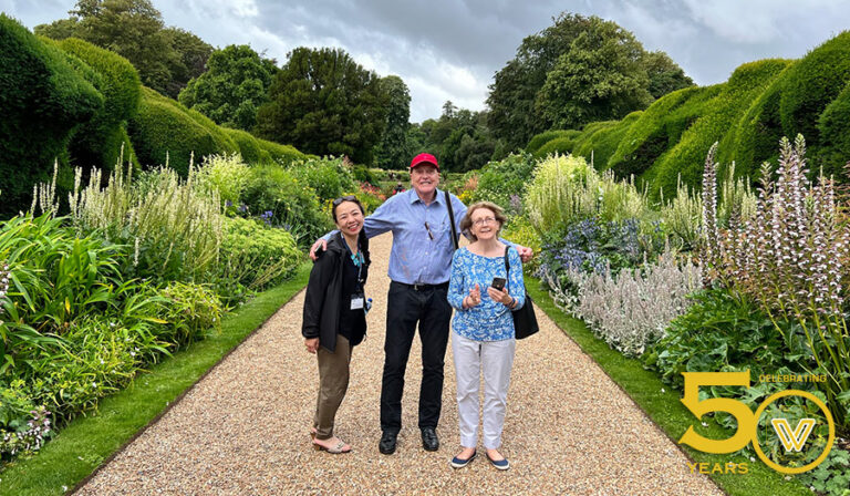 Nina, Dr Brenden and Dr Pamela in the beautiful Walmer Castle garden